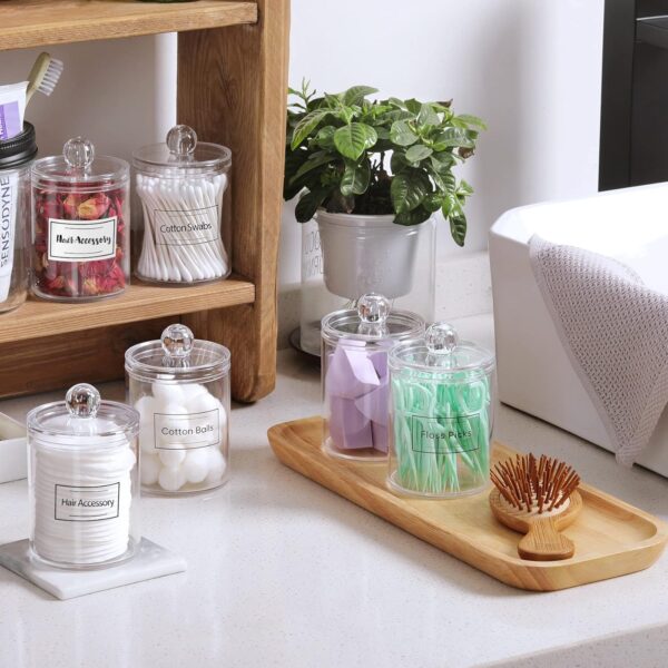 LIMITED TIME DEALS 4 Pack Acrylic Qtip Holder Dispenser for Cotton Swabs, Balls 43% OFF - Image 3